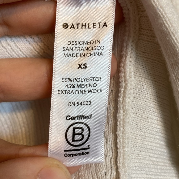 Athleta Womens Sz XS White Solstice Wrap Open Cardigan Merino Wool Blend Sweater - Picture 9 of 14